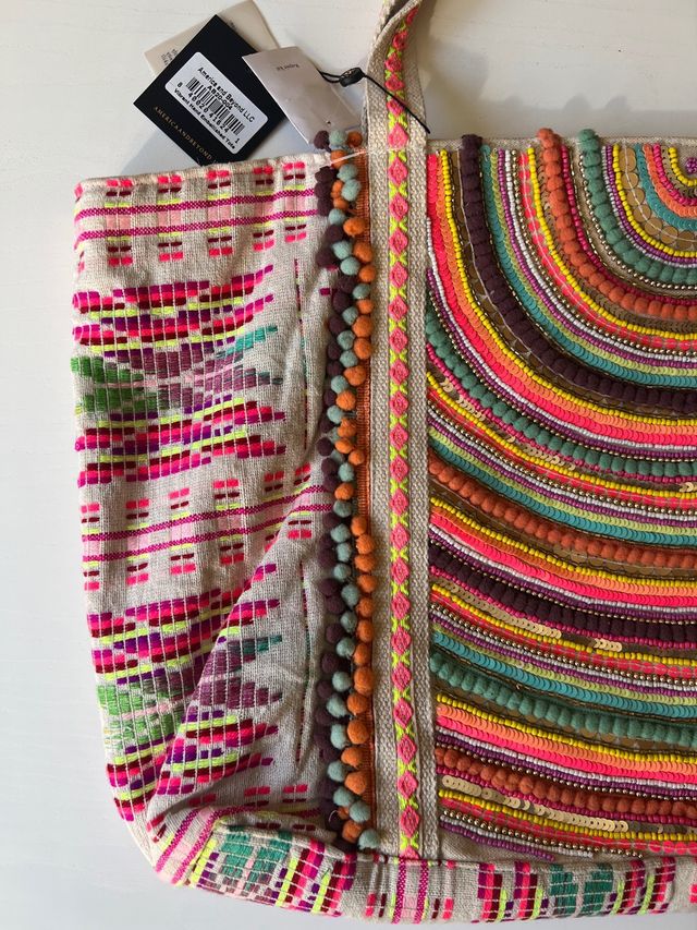 Bolso Boho de Tela Jacquard con Bordado