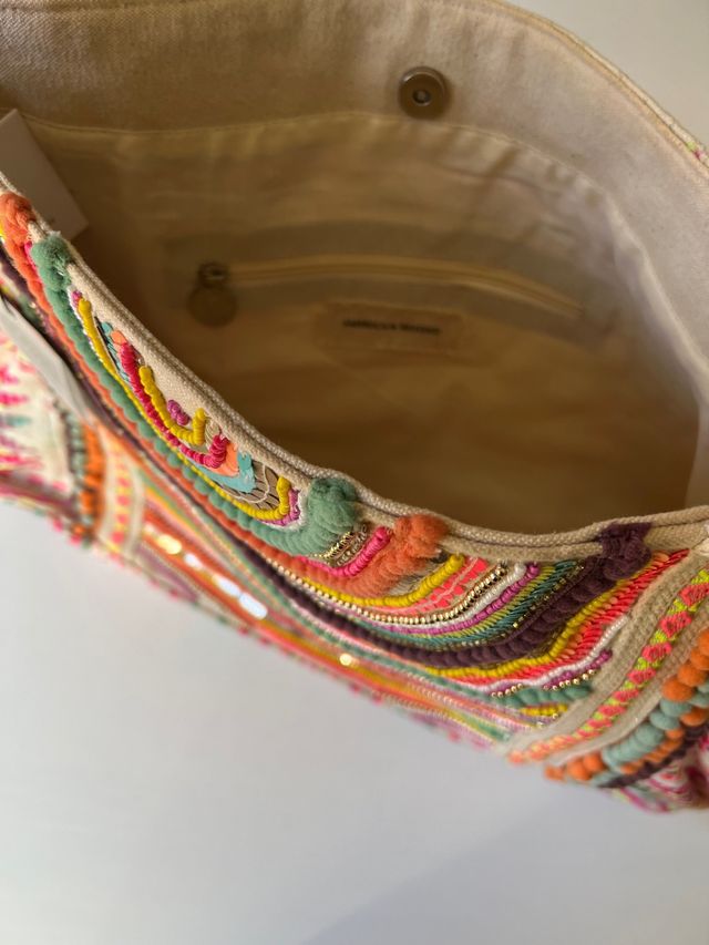 Bolso Boho de Tela Jacquard con Bordado