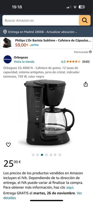 Cafetera orbegozo