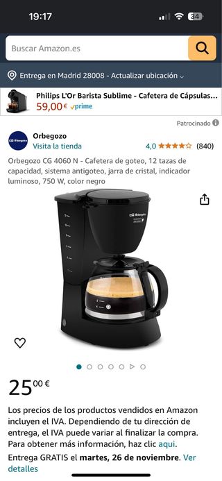 Cafetera orbegozo