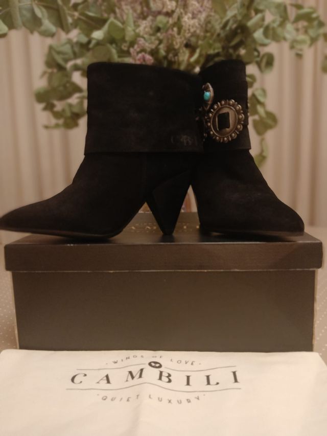 Botines de Ante negro Cambili
