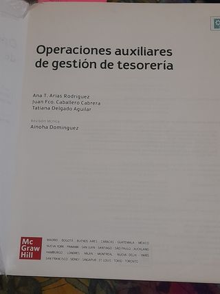 Operaciones auxiliares de gestión de tesorería