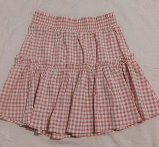 Falda de cuadros / tartán rosa bebé