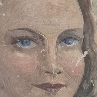 Mattonelle antiche affresco dipinte 1900