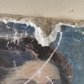 Mattonelle antiche affresco dipinte 1900