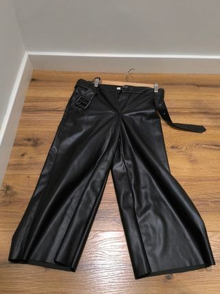 Vila pantalón cuero sintético t 36 