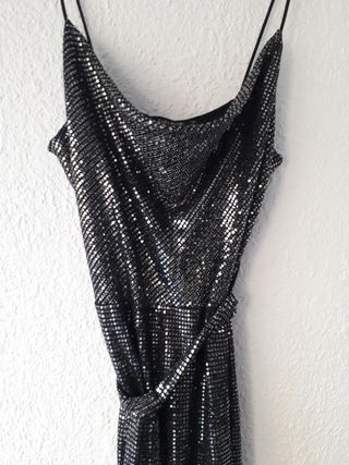 Vestido midi lentejuelas Zara Talla S 