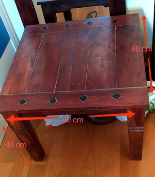 Mesita y espejo rustico Madera maciza 
