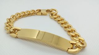 ESCLAVA HOMBRE ACERO CHAPADO ORO 21CM X 9MM