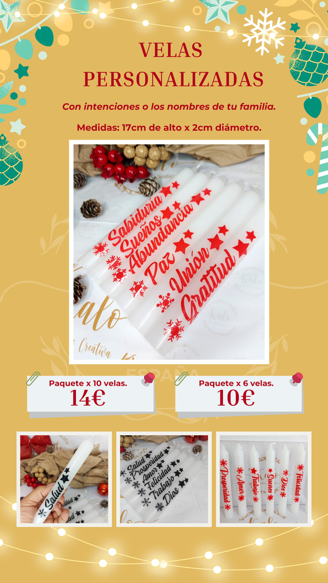 Velas Navideñas Personalizadas 