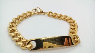 ESCLAVA REDONDA HOMBRE CHAPADO ORO 21CM X 9MM