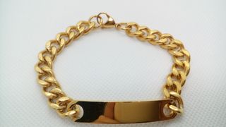 ESCLAVA REDONDA HOMBRE CHAPADO ORO 21CM X 9MM