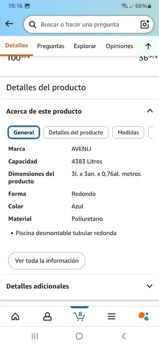 Piscina desmontable 3 metros diámetro y 76 cm alto