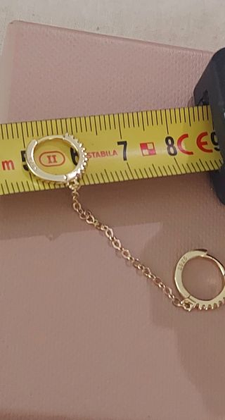 Pendiente s925 dorado de cadena