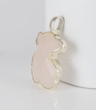 Colgante Tous en plata 925 y cuarzo rosa facetado