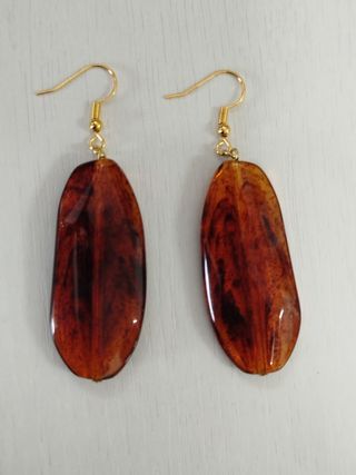 Pendientes vintage resina marron