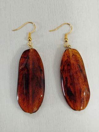 Pendientes vintage resina marron