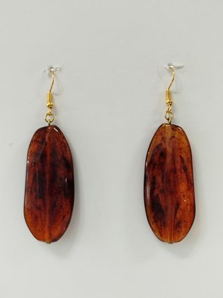 Pendientes vintage resina marron