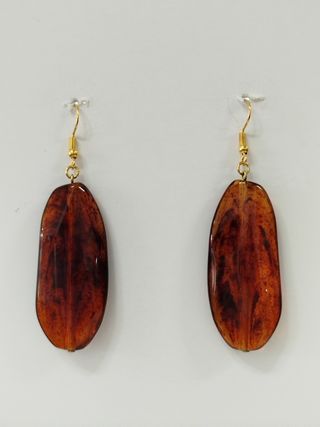 Pendientes vintage resina marron