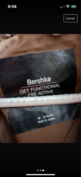 Cazadora berska corta talla 10-12