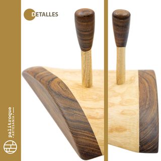 Perchero de pared artesanal de madera, Alvus