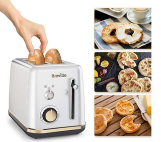 Tostador de 2 rebanadas con bandeja para calentar