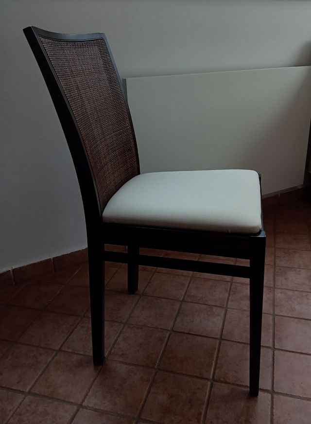 6 Sedie legno c/struttura rovere moro