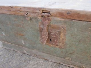 Baule antico in legno cassa vintage cassapanca