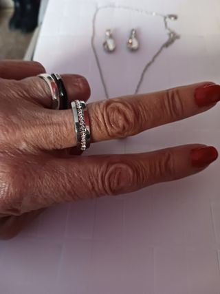Conjunto fino bisuteria brillo 4 piezas
