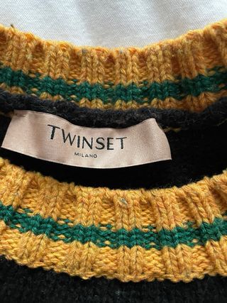 Jersey negro lana twin set