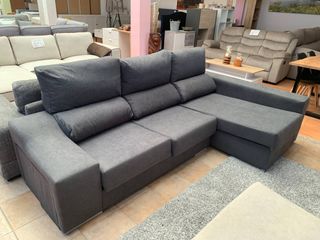 🚨🚨REBAJAS SOFA CHAISELONGUE GRIS OSCURO 263X142