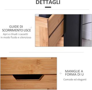 Colonna Bagno con 2 Cassetti e 3 Vani Aperti, Mobi