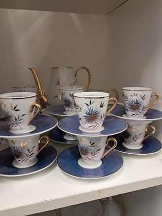 Exclusivo juego café porcelana capeans