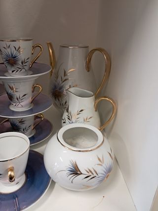 Exclusivo juego café porcelana capeans
