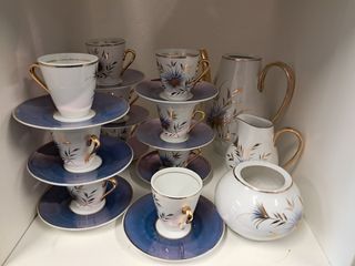 Exclusivo juego café porcelana capeans