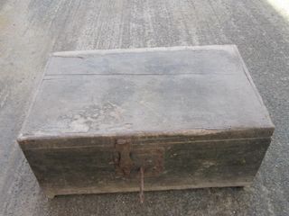 Antico baule legno cassa vintage cassapanca chiave