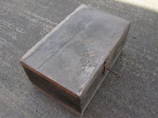 Antico baule legno cassa vintage cassapanca chiave