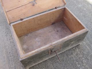 Antico baule legno cassa vintage cassapanca chiave