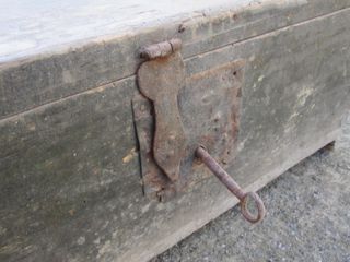 Antico baule legno cassa vintage cassapanca chiave