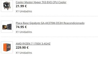 Gtx 1060 3gb+Ryzen 7 1700x+Placa+Ventila