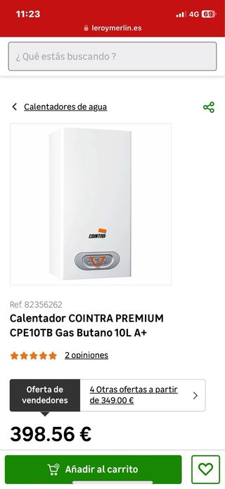 Calentador Estanco COINTRA CPE 10 T b gas butano