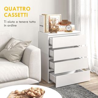 Cassettiera Camera da Letto, Cassettiera 4 Cassett