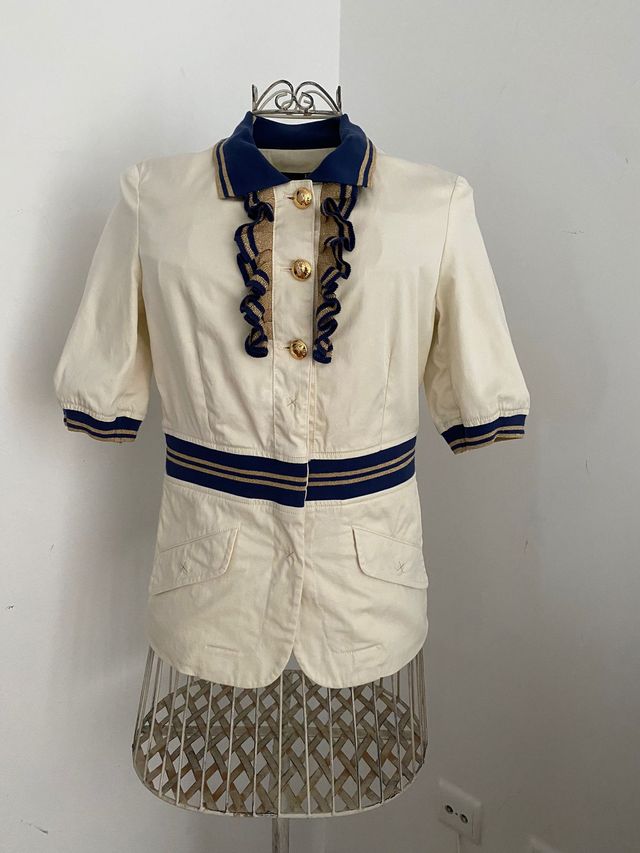 Casaco Love Moschino Azul, Dourado e Beje