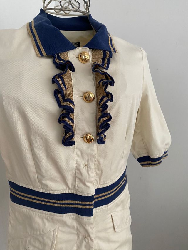 Casaco Love Moschino Azul, Dourado e Beje