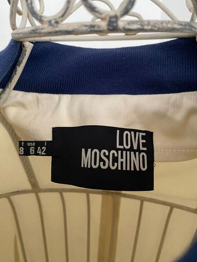Casaco Love Moschino Azul, Dourado e Beje