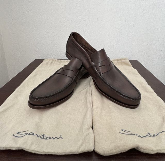 Mocassino Santoni in pelle taglia 40,5 (6,5 UK)