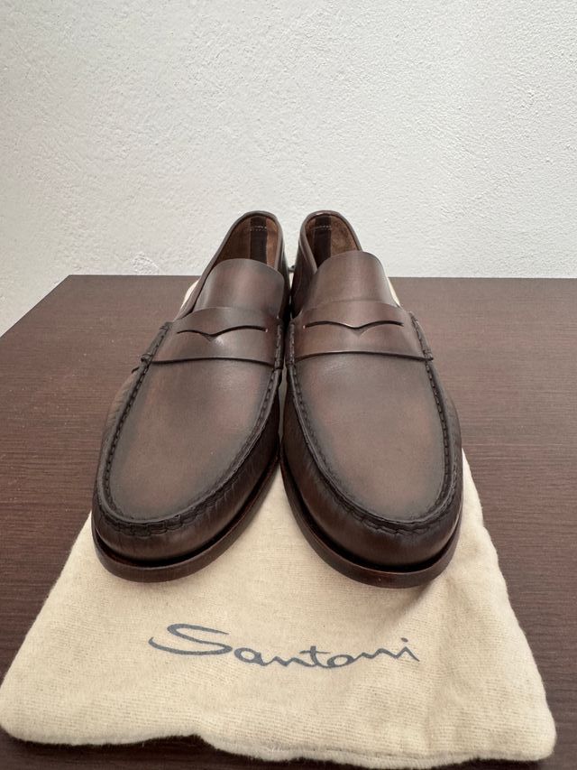 Mocassino Santoni in pelle taglia 40,5 (6,5 UK)