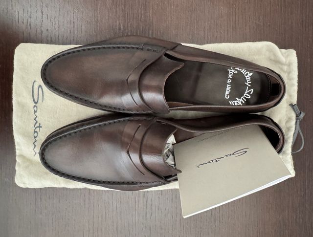 Mocassino Santoni in pelle taglia 40,5 (6,5 UK)