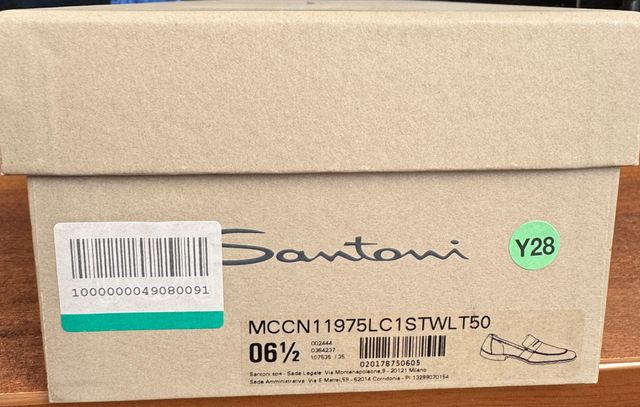 Mocassino Santoni in pelle taglia 40,5 (6,5 UK)