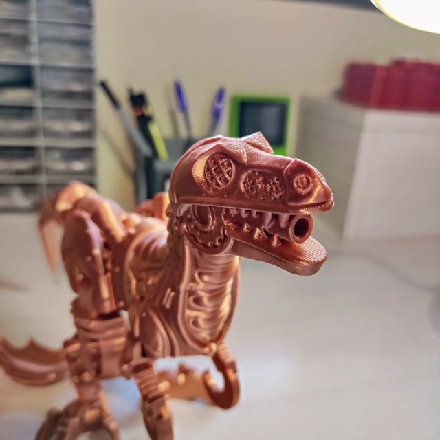 Velociraptor SteamPunk color cobre